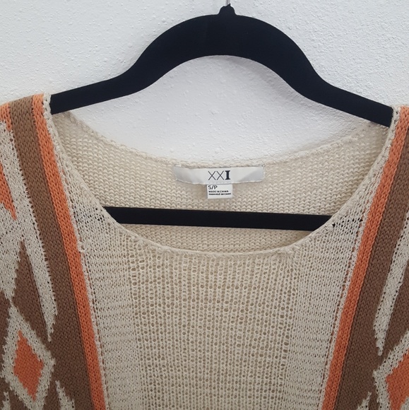 Forever 21 XXI Boho CropTop Knit Geometric Pattern - Picture 2 of 8